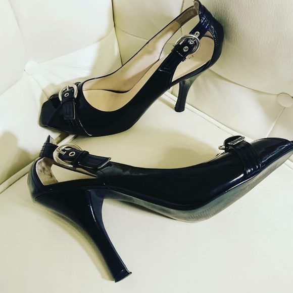 Peep Toe Patent Pumps - Like New! - Picture 1 of 4